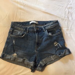 blue denim shorts